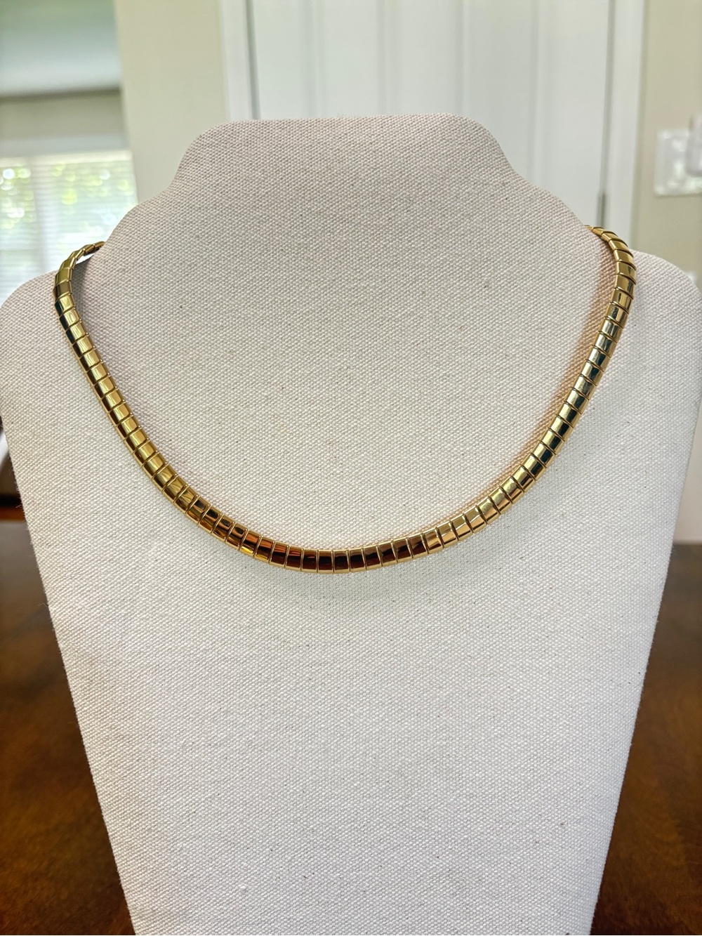 Classic Gold Herringbone Collar Necklace